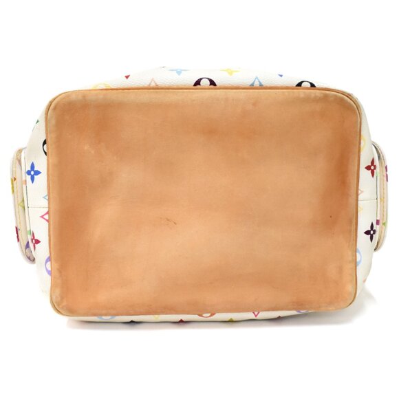 Authentic Louis Vuitton Multicolor Petit Noe Monogram Bucket Shoulder Bag White - Picture 9 of 11